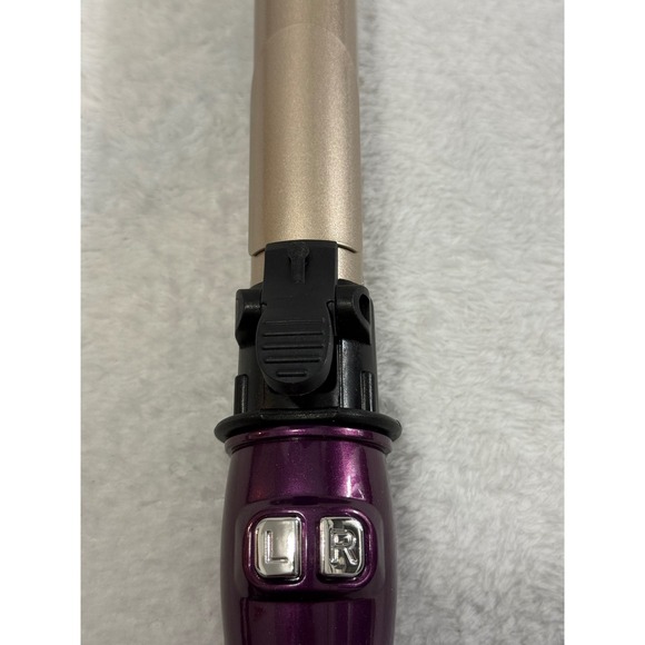 Automatic Rotating Hair Curler Ceramic Tourmaline Digital Display Purple Gold - Picture 10 of 13